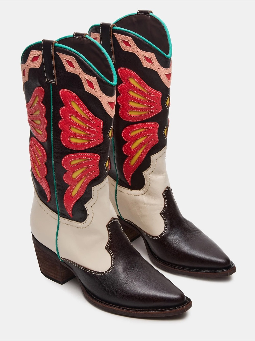 Steve Madden Arroyo Coral Multi Western Cowboy Boots Size 8